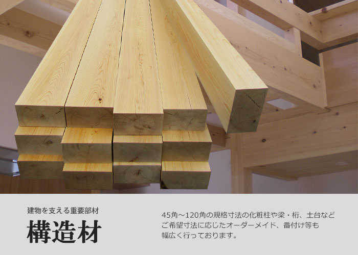吉野桧の構造材のメイン画像